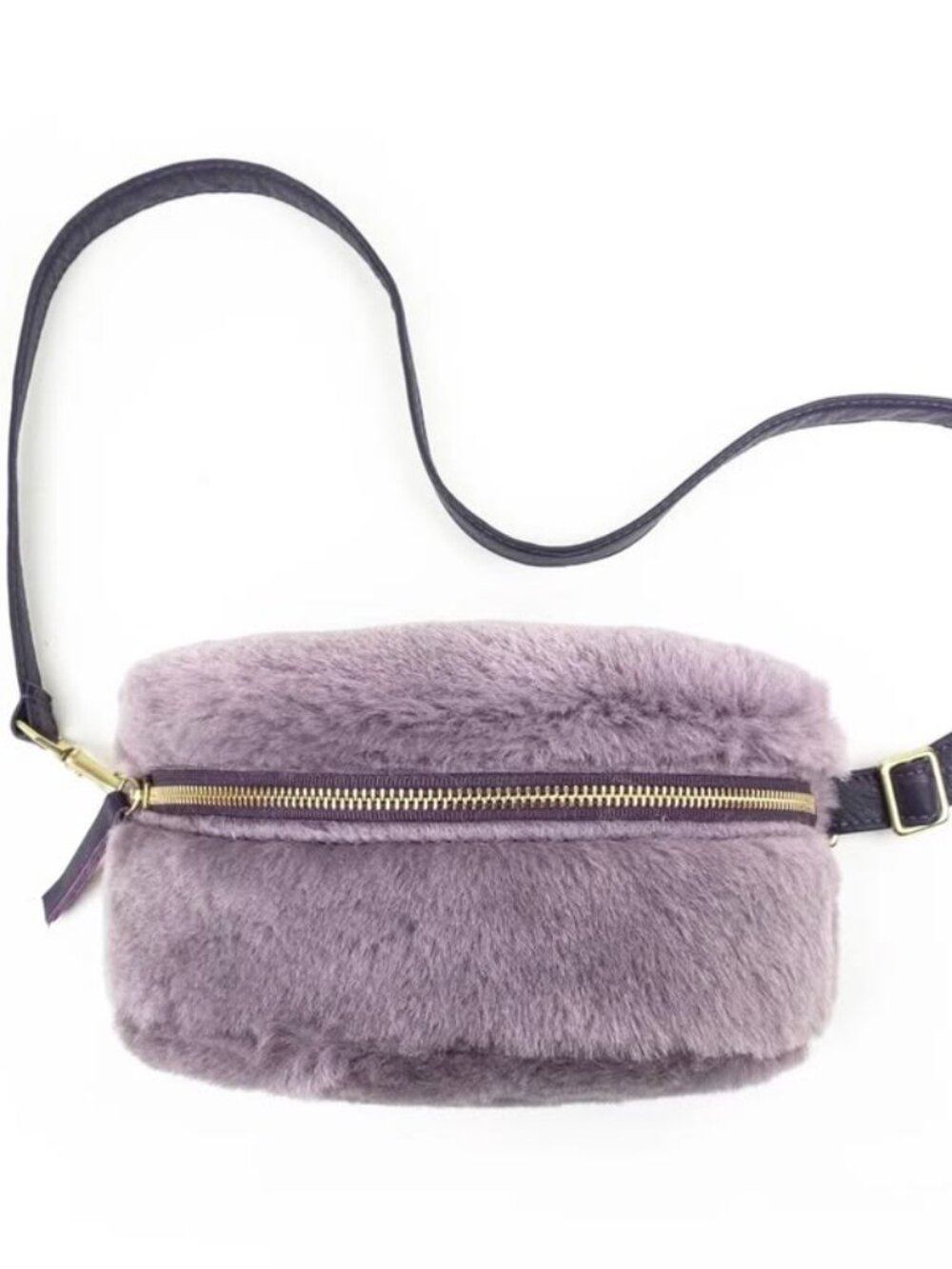 LILAC SHEARLING BUM BAG